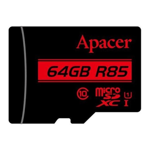 Karta pamięci microSDXC Apacer R85 64GB (85/10 MB/s) Class 10 U1 Karta pamięci microSDXC Apacer R85 64GB (85/10 MB/s) Class 10 U1