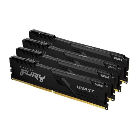Pamięć DDR4 Kingston Fury Beast 64GB (4x16GB) 3200MHz CL16 1,35V czarna Pamięć DDR4 Kingston Fury Beast 64GB (4x16GB) 3200MHz CL16 1,35V czarna