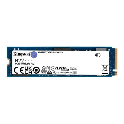 Dysk SSD Kingston NV2 4TB M.2 NVMe PCIe Gen 4.0 x4 (3500/2800 MB/s) 2280 Dysk SSD Kingston NV2 4TB M.2 NVMe PCIe Gen 4.0 x4 (3500/2800 MB/s) 2280