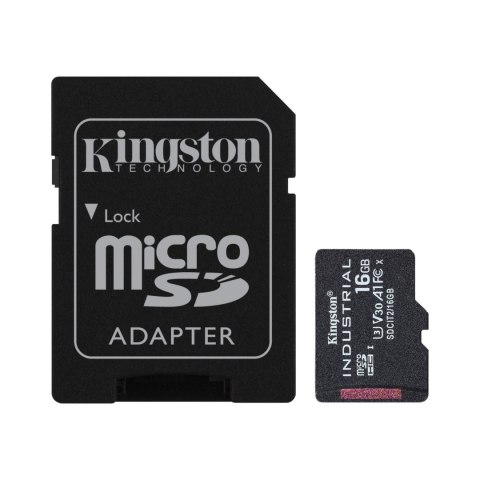 Karta pamięci Kingston Industrial microSD 16GB Class 10 UHS-I U3 + adapter Karta pamięci Kingston Industrial microSD 16GB Class 10 UHS-I U3 + adapter