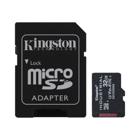 Karta pamięci Kingston Industrial microSD 32GB Class 10 UHS-I U3 + adapter Karta pamięci Kingston Industrial microSD 32GB Class 10 UHS-I U3 + adapter