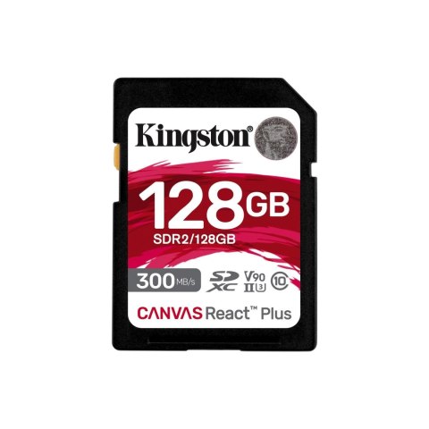 Karta pamięci Kingston SDXC Canvas React Plus 128GB Class 10 UHS-II Karta pamięci Kingston SDXC Canvas React Plus 128GB Class 10 UHS-II