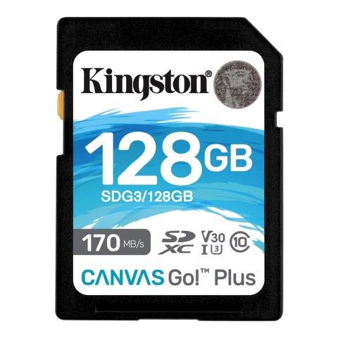 Karta pamięci Kingston SD Canvas Go! Plus 128GB Class 10 Karta pamięci Kingston SD Canvas Go! Plus 128GB Class 10