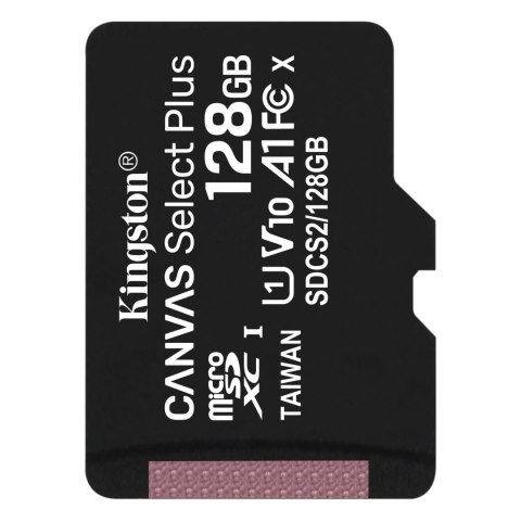 Karta pamięci Kingston microSD Canvas Select Plus 128GB Class 10 UHS-I U1 V10 Karta pamięci Kingston microSD Canvas Select Plus 128GB Class 10 UHS-I U1 V10