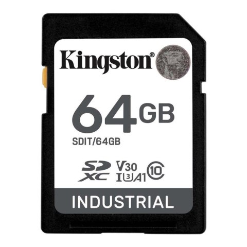 Karta pamięci SDHC Kingston Industrial 64GB Class 10 UHS-I U3 V30 A1 Karta pamięci SDHC Kingston Industrial 64GB Class 10 UHS-I U3 V30 A1