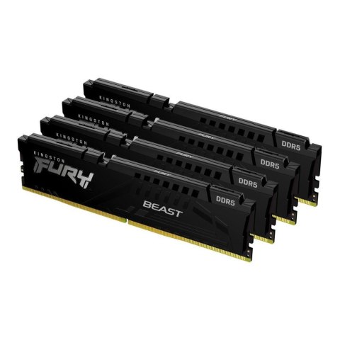 Pamięć DDR5 Kingston FURY Beast 64GB (4x16GB) 5200MHz CL40 1,25V Black XMP Pamięć DDR5 Kingston FURY Beast 64GB (4x16GB) 5200MHz CL40 1,25V Black XMP