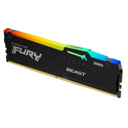 Pamięć DDR5 Kingston FURY Beast RGB 16GB (2x8GB) 5600MHz CL40 1,25V Czarna
