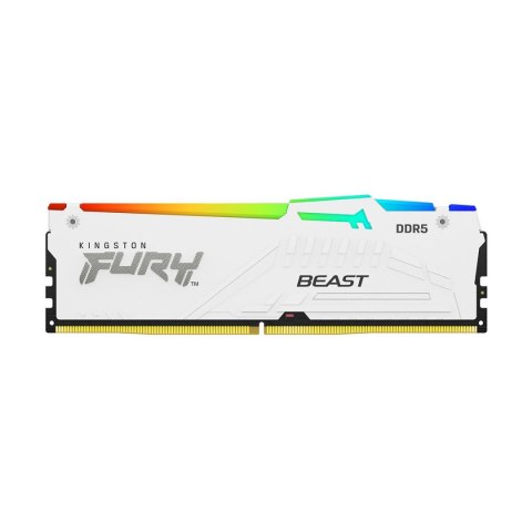 Pamięć DDR5 Kingston FURY Beast RGB 64GB (2x32GB) 5200MHz CL40 1,25V White Pamięć DDR5 Kingston FURY Beast RGB 64GB (2x32GB) 5200MHz CL40 1,25V White