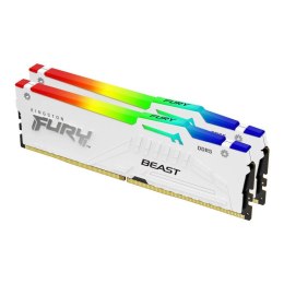 Pamięć DDR5 Kingston FURY Beast RGB 64GB (2x32GB) 6400MHz CL32 1,4V White XMP