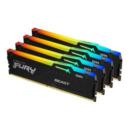 Pamięć DDR5 Kingston FURY Beast RGB 64GB (4x16GB) 5200MHz CL40 1,25V Black XMP