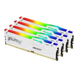 Pamięć DDR5 Kingston FURY Beast RGB 64GB (4x16GB) 5200MHz CL40 1,25V White XMP