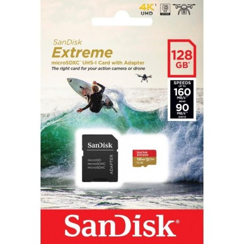 Karta pamięci MicroSDXC SanDisk EXTREME 128GB 160/90 MB/s A2 C10 V30 UHS-I U3 ActionCam Karta pamięci MicroSDXC SanDisk EXTREME 128GB 160/90 MB/s A2 C10 V30 UHS-I U3 ActionCam