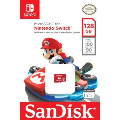 Karta pamięci MicroSDXC SanDisk NINTENDO SWITCH microSDXC 128GB 100/90 MB/s A1 C10 V30 UHS-I U3 Karta pamięci MicroSDXC SanDisk NINTENDO SWITCH microSDXC 128GB 100/90 MB/s A1 C10 V30 UHS-I U3