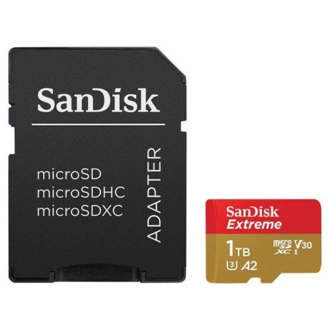 Karta pamięci microSDXC SanDisk EXTREME 1TB 160/90 MB/s A2 C10 V30 UHS-I U3 Mobile + adapter Karta pamięci microSDXC SanDisk EXTREME 1TB 160/90 MB/s A2 C10 V30 UHS-I U3 Mobile + adapter