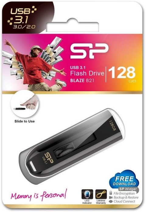 Pendrive Silicon Power Blaze B21 128GB USB 3.0 / USB 3.1 Black Pendrive Silicon Power Blaze B21 128GB USB 3.0 / USB 3.1 Black