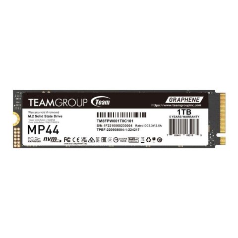 Dysk SSD Team Group MP44 1TB M.2 PCIe NVMe Gen4 x4 2280 (7400/6500) Dysk SSD Team Group MP44 1TB M.2 PCIe NVMe Gen4 x4 2280 (7400/6500)