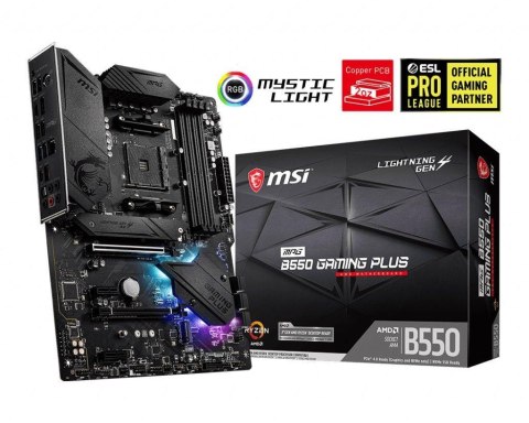 Płyta MSI MPG B550 GAMING PLUS /AMD B550/DDR4/SATA3/M.2/USB3.1/PCIe4.0/AM4/ATX Płyta MSI MPG B550 GAMING PLUS /AMD B550/DDR4/SATA3/M.2/USB3.1/PCIe4.0/AM4/ATX