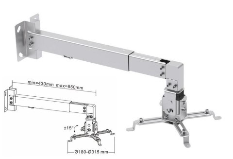 Uchwyt ścienny / sufitowy Cabletech UCH0148 do projektora Uchwyt ścienny / sufitowy Cabletech UCH0148 do projektora