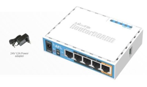 Access Point MikroTik hAP ac lite (650MHz CPU) 32MB RAM, 4x LAN, 2.4GHz 802.11b/g/n, RouterOS L4 Access Point MikroTik hAP ac lite (650MHz CPU) 32MB RAM, 4x LAN, 2.4GHz 802.11b/g/n, RouterOS L4