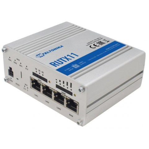 Router 4G LTE Teltonika RUTX11, Dual Band Wi-Fi 802.11ac, 2x SIM, 4x LAN/WAN Gigabit, USB, GPS, Bluetooth RUTX11 Router 4G LTE Teltonika RUTX11, Dual Band Wi-Fi 802.11ac, 2x SIM, 4x LAN/WAN Gigabit, USB, GPS, Bluetooth RUTX11