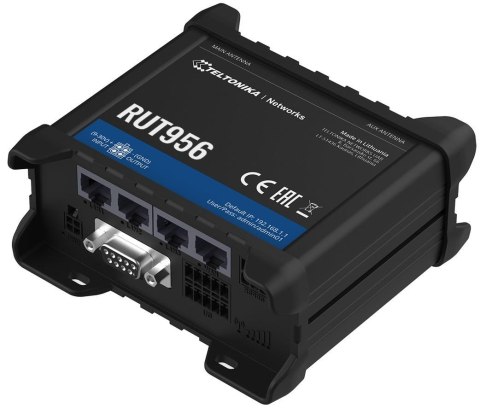 Router 4G LTE Teltonika RUT956, WiFi 802.11b/g/n, 2x SIM, 4x LAN/WAN 10/100 Mbps, GPS Router 4G LTE Teltonika RUT956, WiFi 802.11b/g/n, 2x SIM, 4x LAN/WAN 10/100 Mbps, GPS