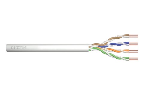 Kabel teleinformatyczny instalacyjny DIGITUS kat.5e, U/UTP, Eca, drut, AWG 24/1, PVC, 100m, szary Kabel teleinformatyczny instalacyjny DIGITUS kat.5e, U/UTP, Eca, drut, AWG 24/1, PVC, 100m, szary