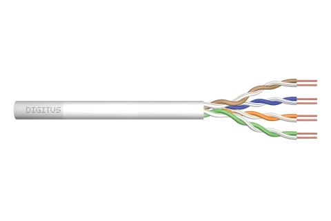 Kabel teleinformatyczny instalacyjny DIGITUS kat.5e, U/UTP, Eca, drut, AWG 24/1, PVC, 305m, szary, karton Kabel teleinformatyczny instalacyjny DIGITUS kat.5e, U/UTP, Eca, drut, AWG 24/1, PVC, 305m, szary, karton