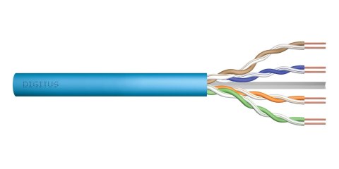 Kabel teleinformatyczny instalacyjny DIGITUS kat.6A, U/UTP, Dca, AWG 23/1, LSOH, 100m, niebieski, ofoliowany Kabel teleinformatyczny instalacyjny DIGITUS kat.6A, U/UTP, Dca, AWG 23/1, LSOH, 100m, niebieski, ofoliowany