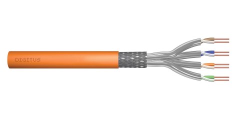 Kabel teleinformatyczny instalacyjny DIGITUS kat.7, S/FTP, B2ca, drut, AWG 23/1, LSOH, 500m, pomarańczowy, szpula Kabel teleinformatyczny instalacyjny DIGITUS kat.7, S/FTP, B2ca, drut, AWG 23/1, LSOH, 500m, pomarańczowy, szpula