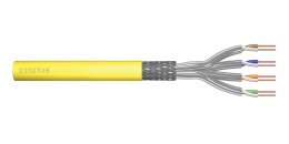 Kabel teleinformatyczny instalacyjny DIGITUS kat.7A, S/FTP, B2ca, drut, AWG 22/1, LSOH, 500m, żółty, szpula