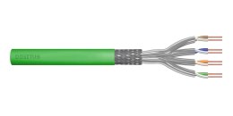 Kabel teleinformatyczny instalacyjny DIGITUS kat.8.2, S/FTP, Dca, AWG 22/1, LSOH, 100m, zielony, ofoliowany