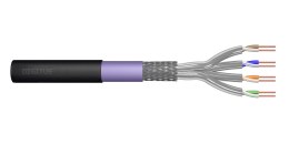 Kabel teleinformatyczny instalacyjny DIGITUS zewnętrzny kat.7, S/FTP, Eca, drut, AWG 23/1, PE, 1000m, czarny, szpula