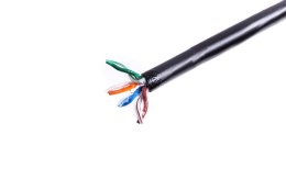 Kabel teleinformatyczny instalacyjny zewnętrzny żelowany DIGITUS kat.5e, U/UTP, Fca, drut, AWG24/1, PE, 305m, czarny, szpula