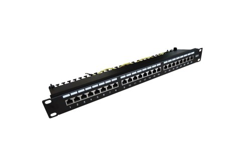 Patch panel DIGITUS 19" 24x RJ45 S/FTP kat. 6 1U z tacką Patch panel DIGITUS 19" 24x RJ45 S/FTP kat. 6 1U z tacką