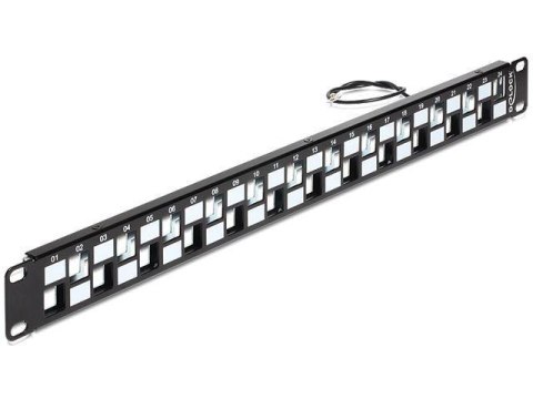 Patch panel Delock 24 port 1U do modułów Keystone Patch panel Delock 24 port 1U do modułów Keystone