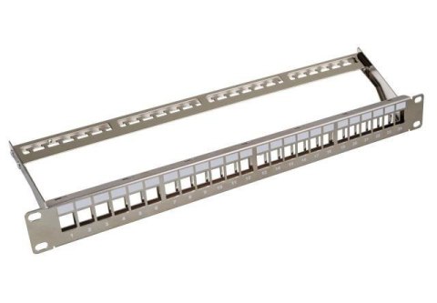 Patch panel EFB-Elektronik 37576.1, 24 porty do modułów Keystone, 1U, z tacką do kabli Patch panel EFB-Elektronik 37576.1, 24 porty do modułów Keystone, 1U, z tacką do kabli