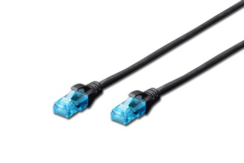Patchcord DIGITUS UTP kat. 5e 0,5m PVC czarny Patchcord DIGITUS UTP kat. 5e 0,5m PVC czarny