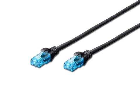 Patchcord DIGITUS UTP kat. 5e 1m PVC czarny Patchcord DIGITUS UTP kat. 5e 1m PVC czarny