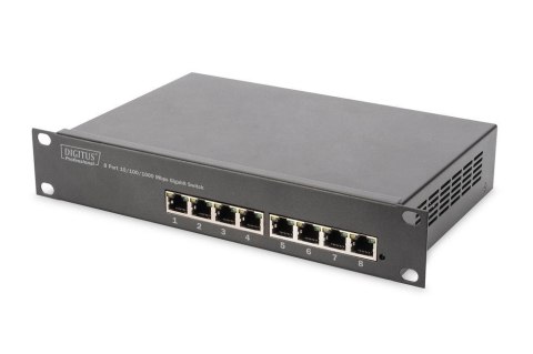 Switch niezarządzalny DIGITUS 10" Rack Gigabit 8x10/100/1000Mbps Base-TX, metalowa obudowa Switch niezarządzalny DIGITUS 10" Rack Gigabit 8x10/100/1000Mbps Base-TX, metalowa obudowa