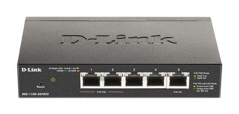 Switch zarządzalny D-Link DGS-1100-05PDV2 2x1000 3x1000PoE Mbps Gigabit Switch zarządzalny D-Link DGS-1100-05PDV2 2x1000 3x1000PoE Mbps Gigabit