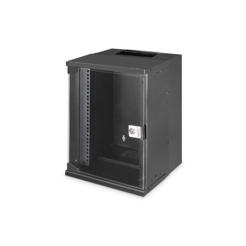 Szafa wisząca jednoskecyjna DIGITUS 10" 9U, SOHO PRO 460 x 315 x 300 mm, drzwi szyba, czarny, niezmontowana, 60kg Szafa wisząca jednoskecyjna DIGITUS 10" 9U, SOHO PRO 460 x 315 x 300 mm, drzwi szyba, czarny, niezmontowana, 60kg