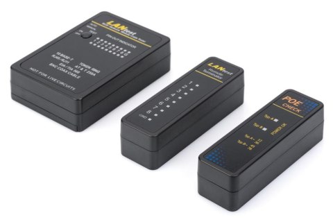 Tester kabli DIGITUS DN-14001-1 sieciowych i komunikacyjnych (RJ45, RJ12, RJ11, BNC) Auto-Scan z PoE Tester kabli DIGITUS DN-14001-1 sieciowych i komunikacyjnych (RJ45, RJ12, RJ11, BNC) Auto-Scan z PoE