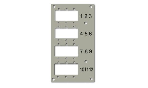 Panel przedni EFB-Elektornik 53705.4V2B2 do przełącznicy EFB 53705.1V3 na 12 adapterów Panel przedni EFB-Elektornik 53705.4V2B2 do przełącznicy EFB 53705.1V3 na 12 adapterów