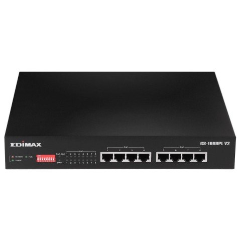 Switch niezarządzalny Edimax GS-1008PL V2 8x100/1000 8xPoE+ Switch niezarządzalny Edimax GS-1008PL V2 8x100/1000 8xPoE+