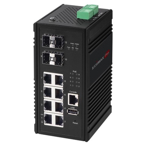 Switch zarządzalny Edimax IGS-5408PP 8-port 10/100/1000M PoE+ 4SFP Uplink Slots Switch Switch zarządzalny Edimax IGS-5408PP 8-port 10/100/1000M PoE+ 4SFP Uplink Slots Switch