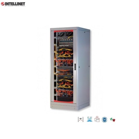 Szafa stojąca, zmontowana Intellinet 27U, 600x600, Rack 19", szklane drzwi, szara Szafa stojąca, zmontowana Intellinet 27U, 600x600, Rack 19", szklane drzwi, szara