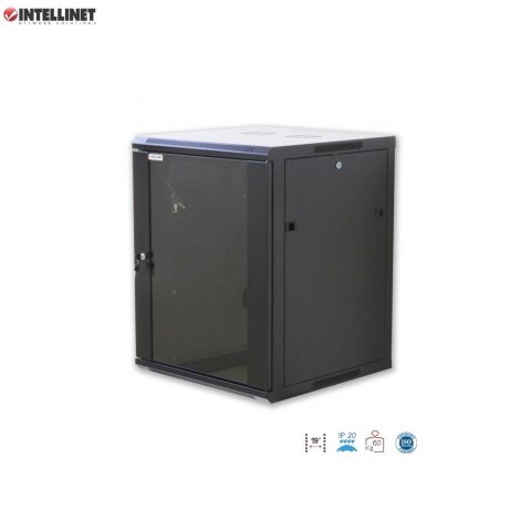 Szafa wisząca, zmontowana Intellinet 12U, 600x450, Rack 19", szklane drzwi, czarna Szafa wisząca, zmontowana Intellinet 12U, 600x450, Rack 19", szklane drzwi, czarna