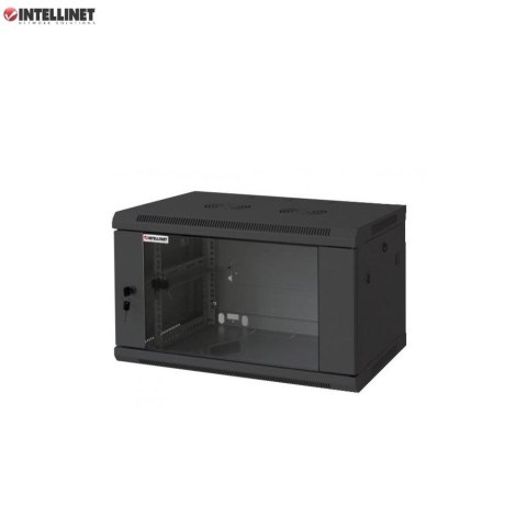 Szafa wisząca, zmontowana Intellinet 9U, 600x450, Rack 19", szklane drzwi, czarna Szafa wisząca, zmontowana Intellinet 9U, 600x450, Rack 19", szklane drzwi, czarna