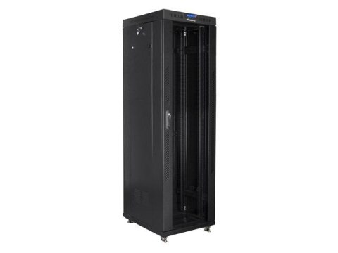 Szafa instalacyjna Rack stojąca 19" 42U 600x800 czarna drzwi szklane LCD Lanberg (flat pack) Szafa instalacyjna Rack stojąca 19" 42U 600x800 czarna drzwi szklane LCD Lanberg (flat pack)