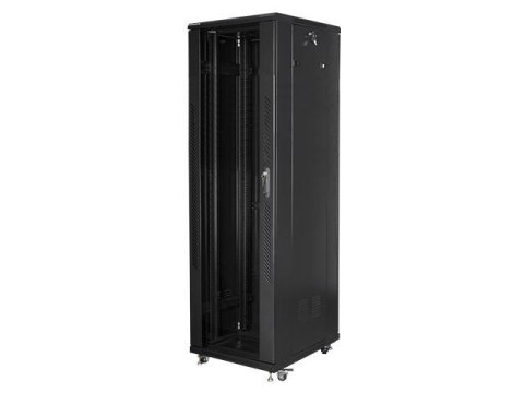 Szafa instalacyjna Rack stojąca 19" 47U 800x1000 drzwi szklane czarna Lanberg (złożona) Szafa instalacyjna Rack stojąca 19" 47U 800x1000 drzwi szklane czarna Lanberg (złożona)